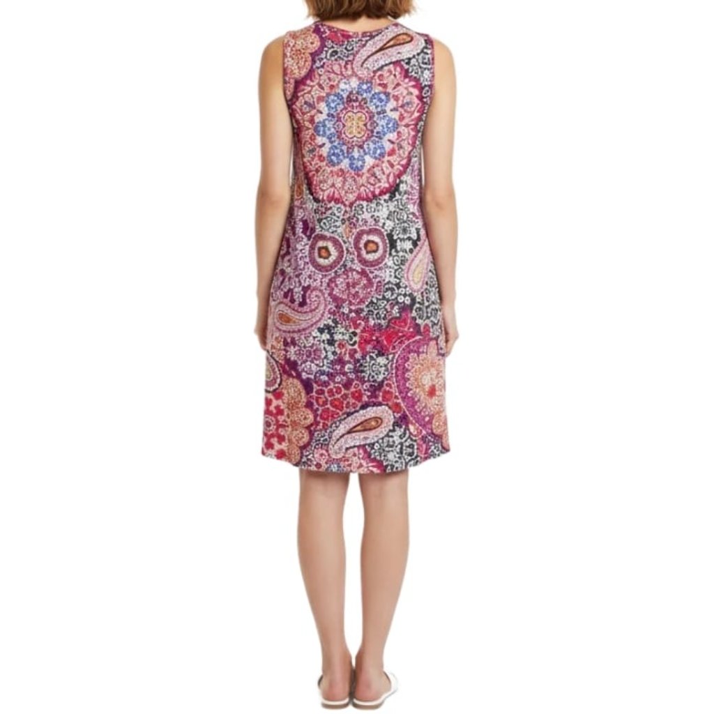 Ab Studio Paisley Dress A-Line Sleeveless Colorful Pockets Pullover Size Medium — image 3 of 8